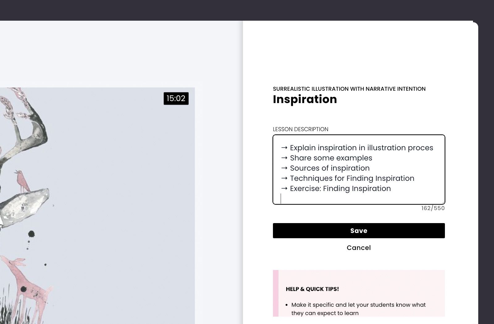 List the individual learning outcomes